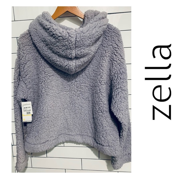 New Nordstrom Zella Cassie gray dapple sherpa Jacket M - Picture 5 of 7